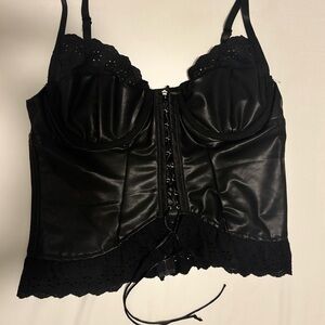 Chic Black Lace Corset Top